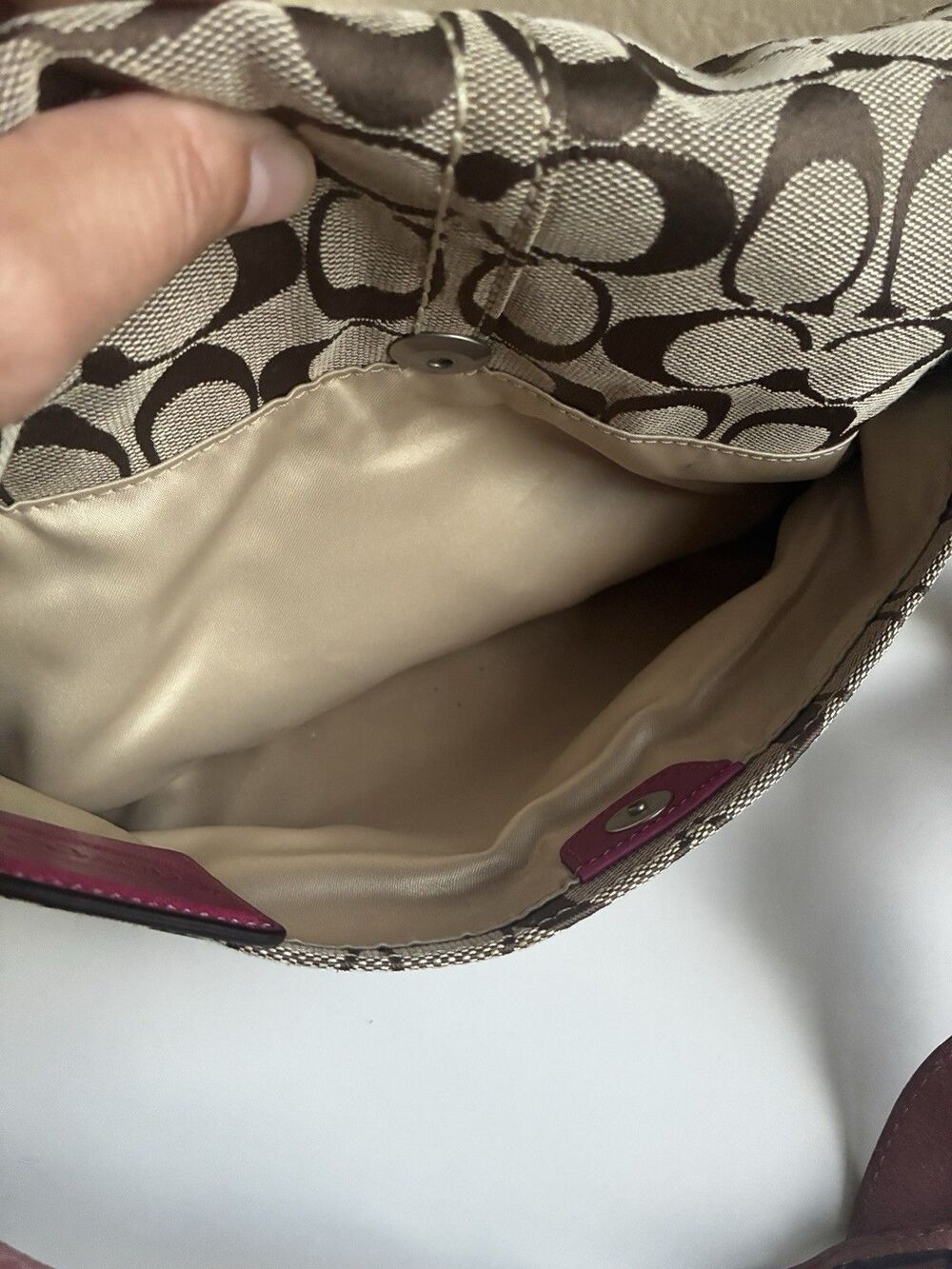 Coach Signature Jacquard Soho Y2K Hot Pink Braided Strap Shoulder Bag Purse - Picture 10 of 11